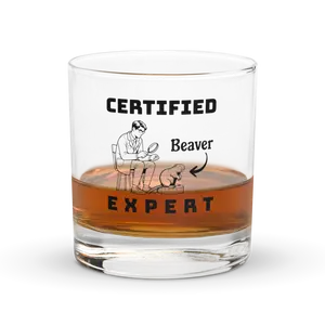 Certified Beaver Expert Rocks Glass