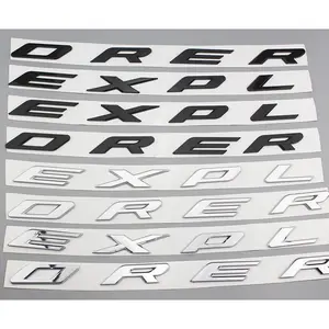 1X 3D ABS Chrome Black EXPLORER Letters Car Front Hood Emblem Badge Sticker for Explorer 2011-2019 Car Styling Accessories