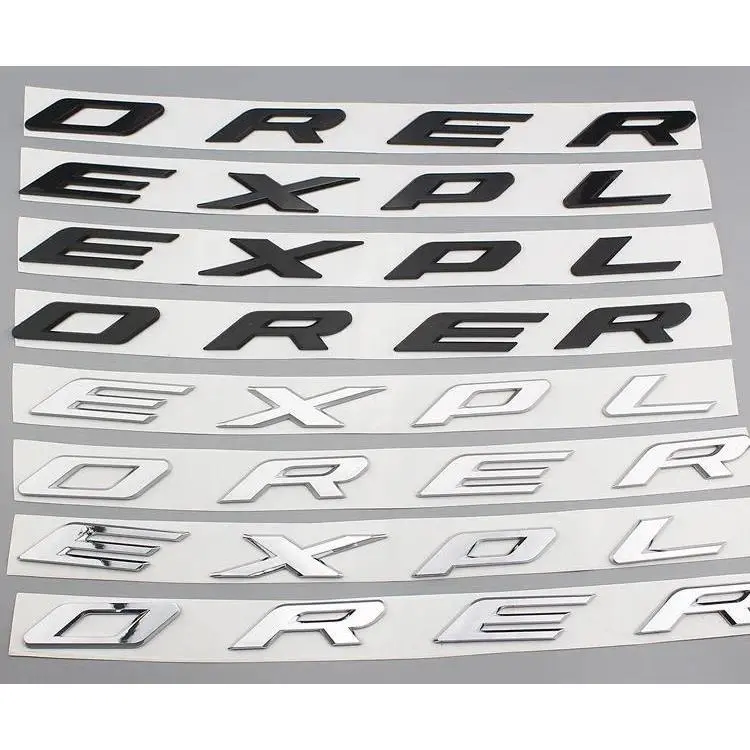 1X 3D ABS Chrome Black EXPLORER Letters Car Front Hood Emblem Badge Sticker for Explorer 2011-2019 Car Styling Accessories