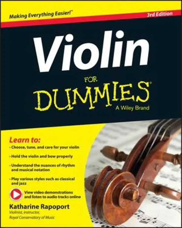 Used English Paperback Book - Violin for Dummies by Katharine Rapoport, Including Tutorial, Audio and Video Instruction, Beginner's Guide for Choosing, Tuning, and Caring for Your Violin (Classical, Jazz Styles)