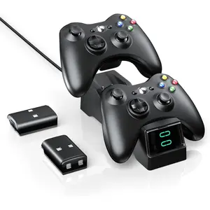 Controller Charger Station for Xbox 360,BOFFO Dual Charging Dock with 2pcs 1200mAh Rechargeable Battery Packs and a Charging Cable