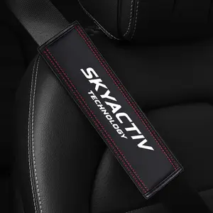 Car Seat Belt Shoulder Strap Cover, PU Leather Car Seat Belt Shoulder Pad, Universal Car Interior Accessories, Car Accessory for Mazda