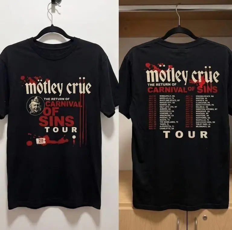 Motley Crue The Return Of The Carnival Of Sins Tour 2026 T-Shirt