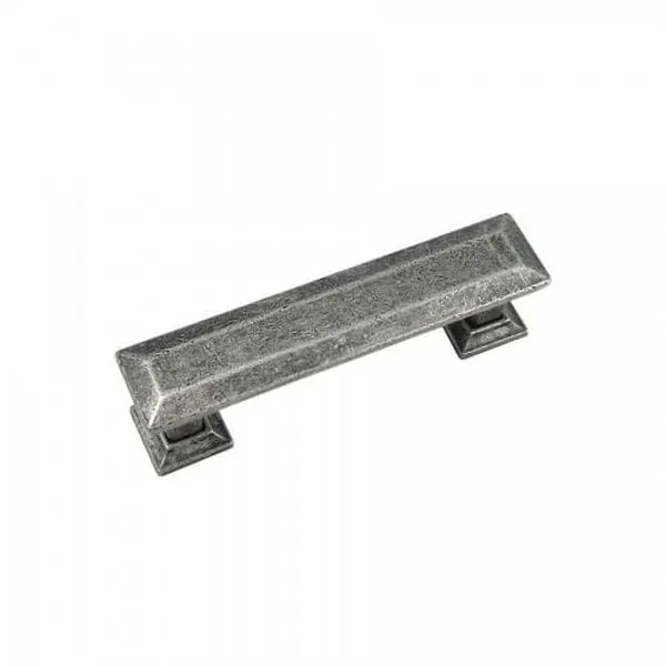 3 in. Distressed Pewter Poise Cabinet Pull with Back Plate