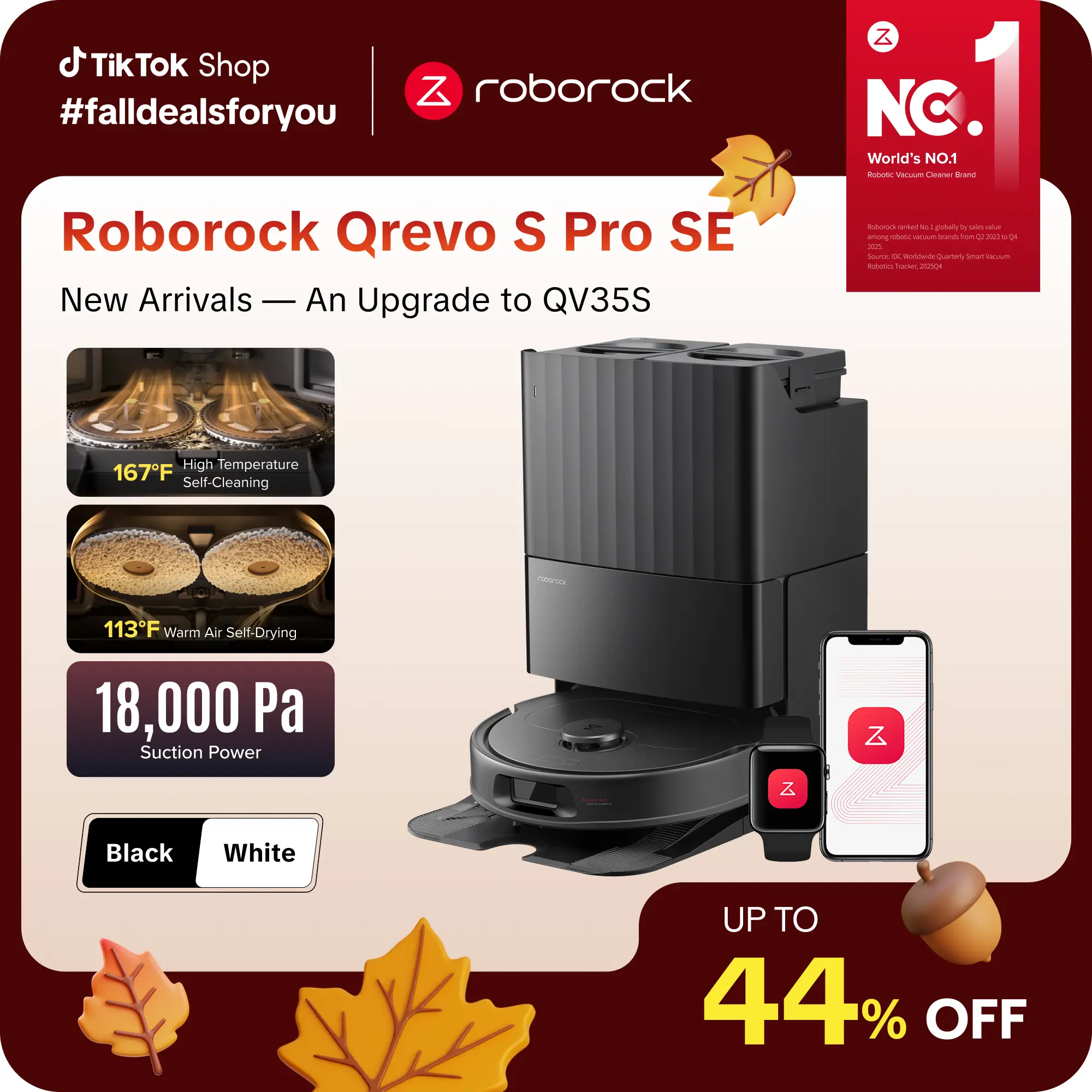 [new arrivals] Roborock Qrevo Q Series Robot Vacuum Cleaner & Mop - Home Cleaning Supplies, Strong Suction, Self-Drying, Auto Washing, Self-Emptying & Refilling, 10mm Lifting, Smart Obstacle Avoidance, Deep Clean #TikTokShopFallDealsForYou