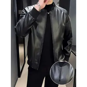 Men's Stylish Black PU Leather Jacket |   Loose Fit |   PU Leather |   Machine Washable |   Casual Attire |   Men |   Stylish Menswear Coats