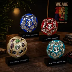 FIFA World Cup 2026 Official Licensed LED Soccer Ball Replica – Collectible Decoration Light Up World Cup, Commemorative Lamp, Soccer Memorabilia Gift for Fans & Collectors for Home Office outdoorfun
