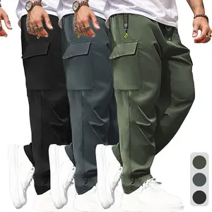Men's 3-Pack Soft & Comfortable Street Style Work Pants – Perfect for Everyday Casual & Hip Hop Outfits