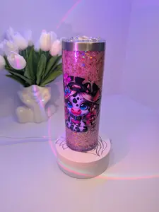 20 oz Snow Globe Tumbler with Straw – Custom Glitter Cup for Cold Drinks