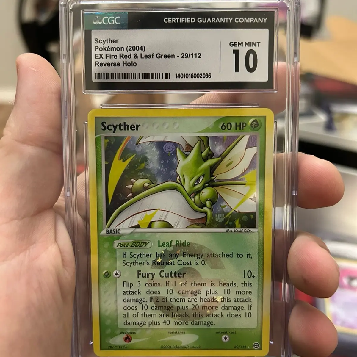 Cgc 10 Scyther reverse holo (ex firered & leafgreen)