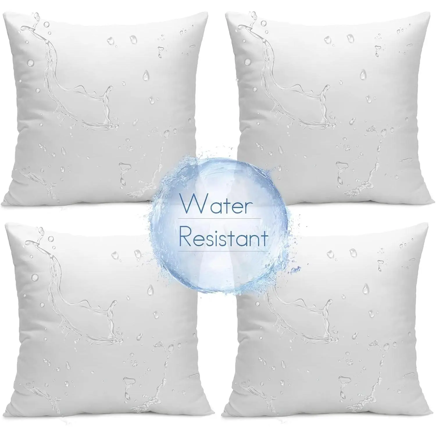 Outdoor Pillows, 18 x 18 Pillow Inserts Set of 4,  Throw Pillow Inserts  for Patio, Water Resistant Indoor Outdoor rative