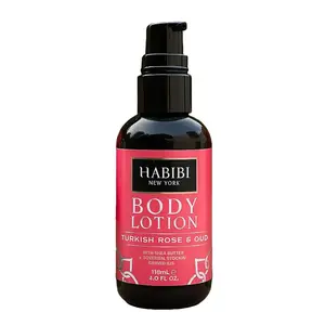 HABIBI NEW YORK Smooth Floral Scent Silky Body Moisturizer - Turkish Rose & Oud Jasmine Fragrance Blend, Hydrating Shea, Argan Oil, Cocoa Butter, Skin Restoring - 118ml/4 fl oz