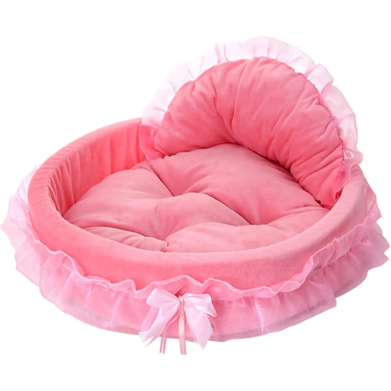 Bed Washable Princess  Couch Soft Plush Pet Sofa Nest Mat Snuggle Kitten Puppy Cave Beds Cute Cozy Kitten Doggy Kennel Cushion Small Medium Dogs Cats Sleeping Pad (S, )