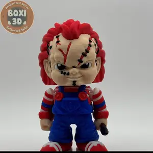 3D Printed Flexi Chucky Figurine – Articulated Horror Doll, Halloween Toy