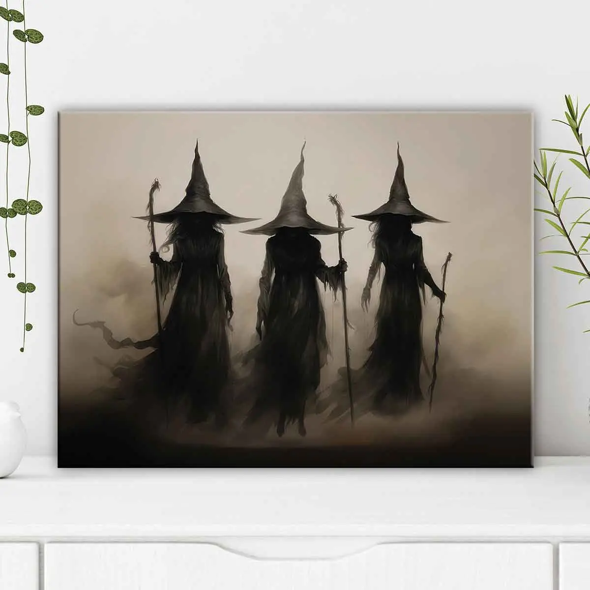 Wooden Framed Canvas Painting, 1-3 Count Mysterious Black-robed Wizards Fantasy Poster, Halloween Decorative Poster, Modern Art Decoration, Home Decoration for Living Room Bedroom, Ornaments Wooden Framed Canvas Painting, 1-3 Count Mysterious Black-robed Wizards Fantasy Poster, Halloween Decorative Poster, Modern Art Decoration, Home Decoration for Living Room Bedroom, Ornaments