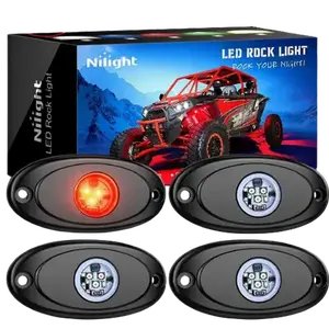 Nilight Red LED Rock Lights (4 Pcs)