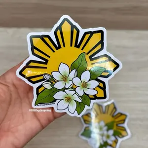 Filipino Sun Sampaguita Sticker | Waterproof Vinyl Sticker Decals