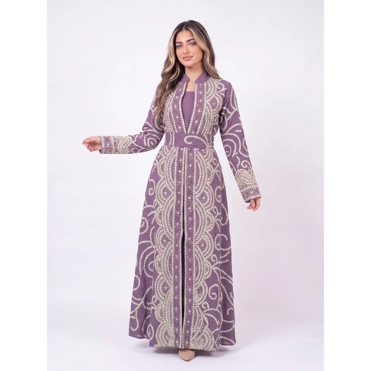 Mirvet Women's Embroidered Traditional Thobe - DIY Embroidery Design Set Kits, Perfect for Eid, Ramadan Gifts for Her, Diy Kits