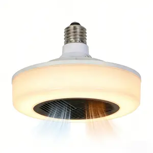 Electric Fan Light Bulb, Multifunctional LED Lamp with Heating & Cooling, Ceiling Heater with Remote Control, Home Use, Color Temperature Switch, Adjustable Leds