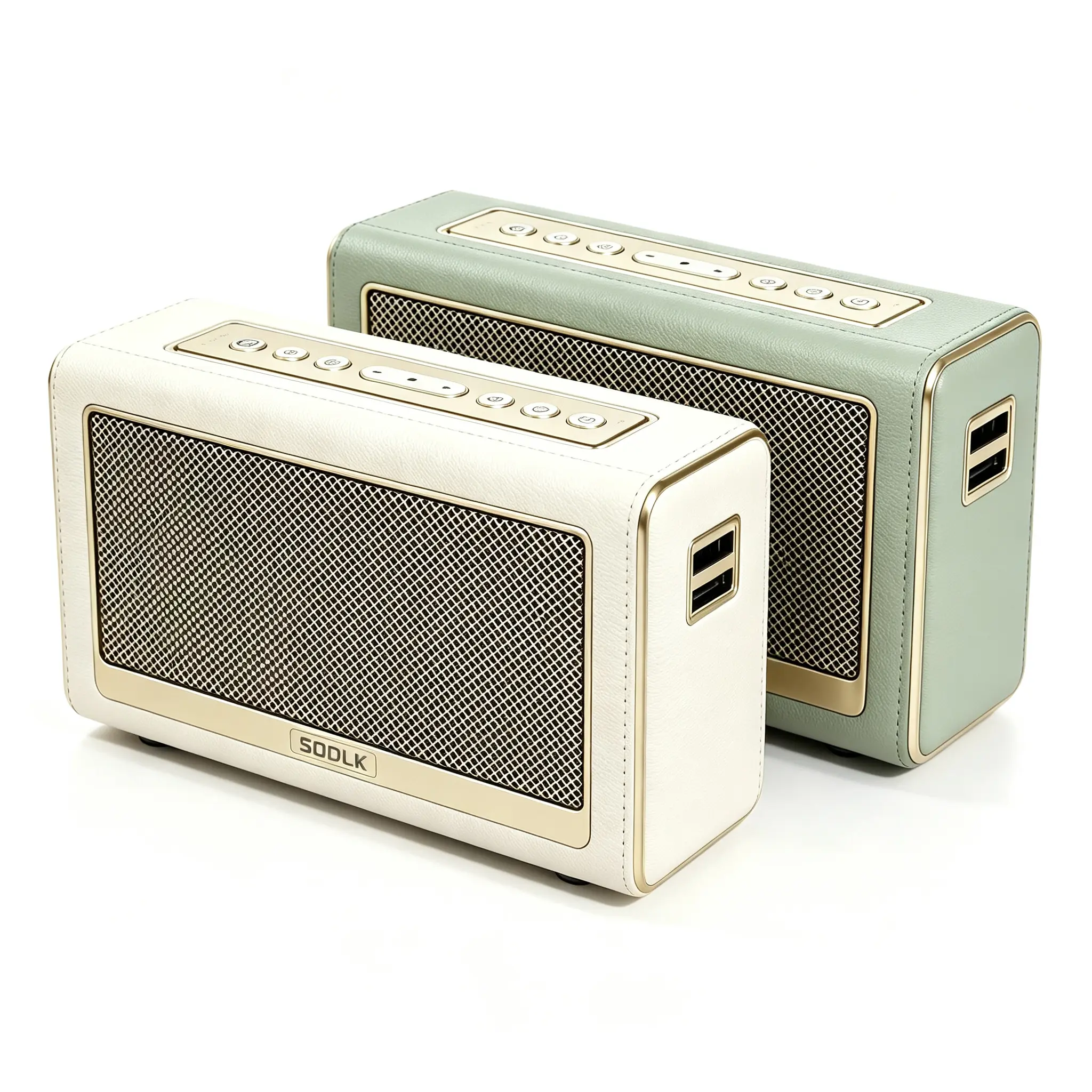 SODLK SD01 Retro Bluetooth Speaker, 40W Loud Stereo Sound, 3-Way DSP, IPX6 Waterproof, TWS Pairing, EQ Modes, TF Card/USB, Vintage Wireless Speaker for Home Office