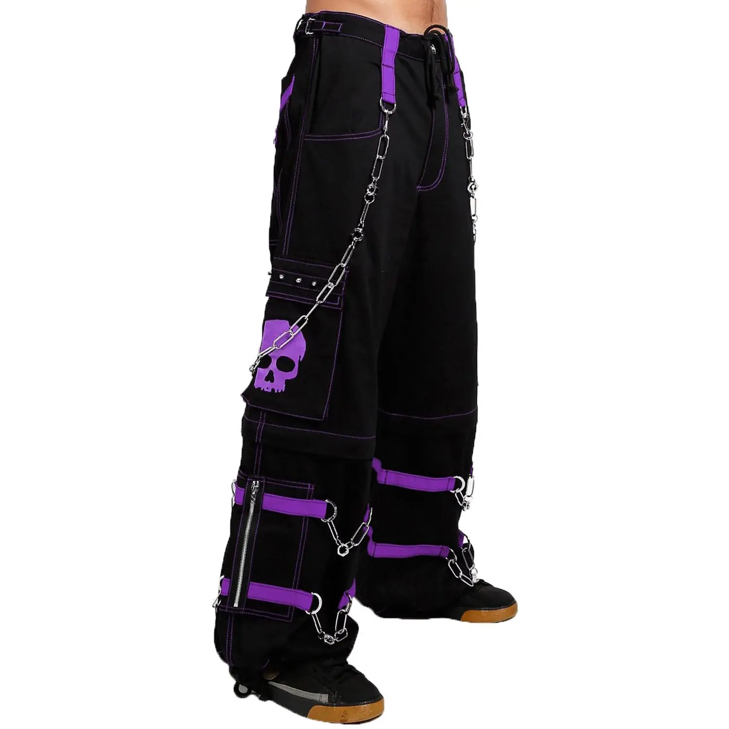Tripp NYC Skull Bondage Pants [BLACK/PURPLE] - TikTok Shop