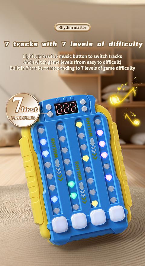 2026 New LED Light Music Fidget Toy Rhythm Master Finger Game Stress Relief ,Focus Training,Memory Boost,Hand-Eye Coordination Portable Sensory Toy,Couple Interactive Friend Party Game,Birthday Gift ,Holiday Present Cool Autism Gift for Kids Adults Teens
