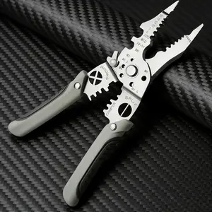 9 in 1 Wire Stripper Multi function Electrical Crimping Tool Cutter Professional Electrician Tool Comfortable Grip for Home DIY Wiring Repair Projects