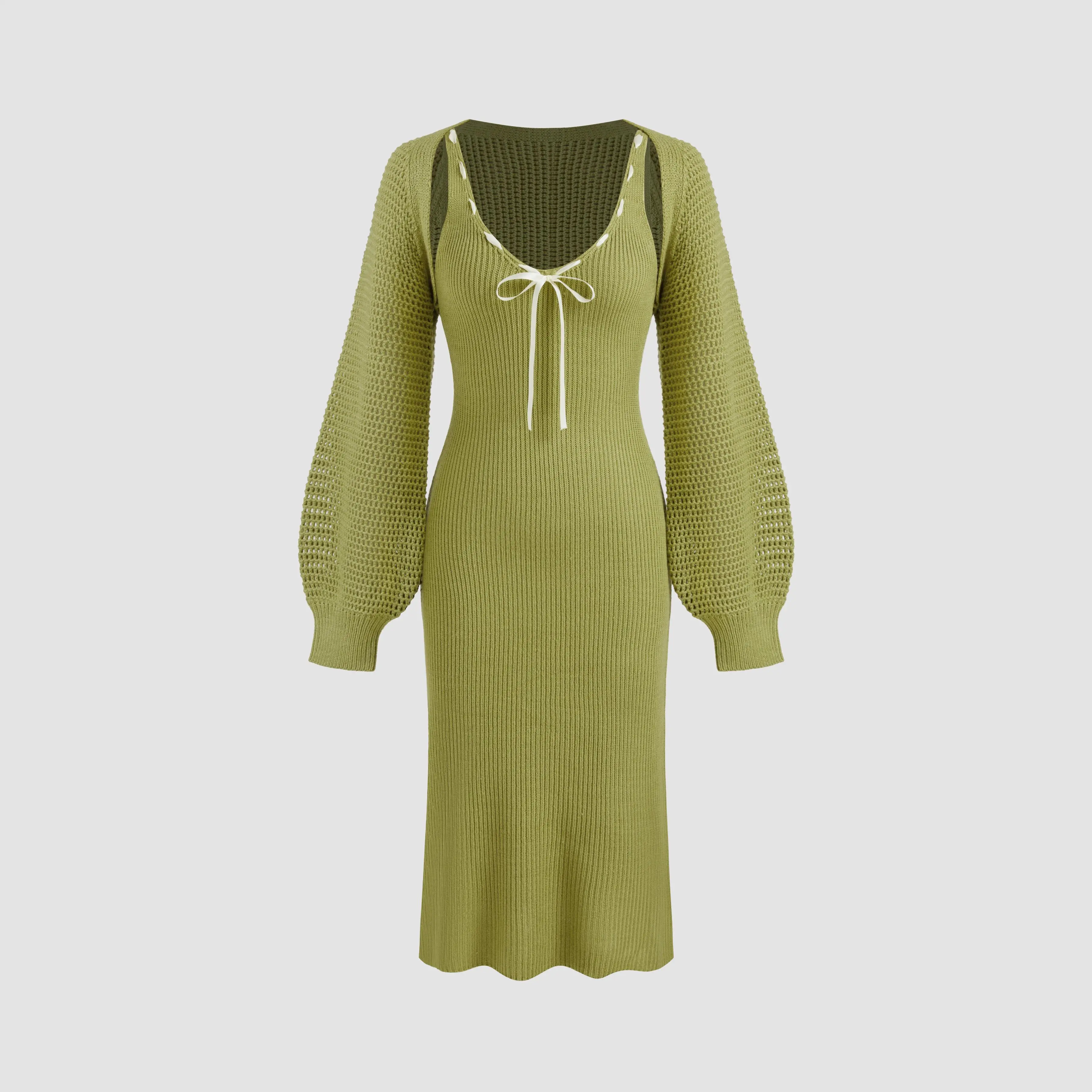 mini knitted dress River Knit Mini Dress Vintage Blue – All About Eve Clothing main image 1