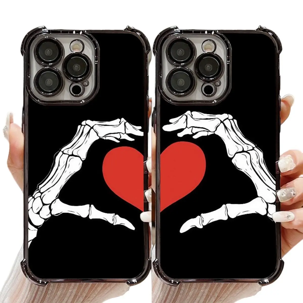 WSJCP Halloween Skeleton Hands Heart Couple Phone Cases - Dark Romantic Shockproof Pair Set For 17 16 15 14 13 12 11 X XS PRO PLUS MAX AIR Phone Case #YJYGSJDWSJCP1 - TikTok Shop WSJCP Halloween Skeleton Hands Heart Couple Phone Cases - Dark Romantic Shockproof Pair Set For 17 16 15 14 13 12 11 X XS PRO PLUS MAX AIR Phone Case #YJYGSJDWSJCP1 - TikTok Shop