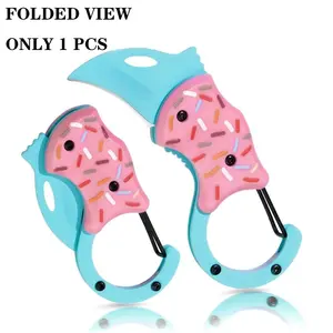 Donut Pocket Toy Knife, Unisex Cool Folding Knife, Mini Utility Knife, Portable Multipurpose Knives, Daily Carry, Unique Donut Shape, Perfect Gift