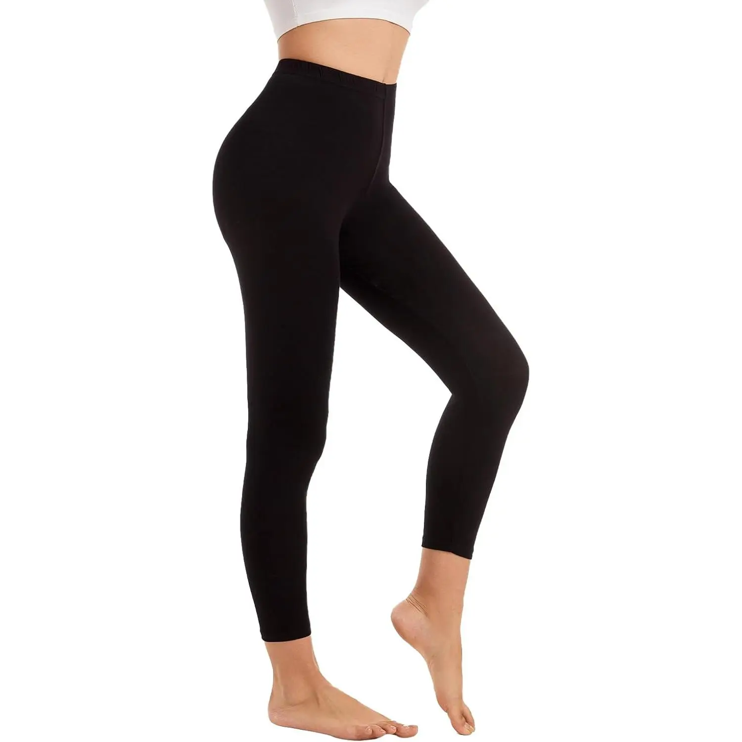 Women's Leggings, Soft Stretchy Ankle Length Tights for Yoga & Workout, Lightweight Base Layer with a Smooth Look, 0.1Kg, All-Around Smooth Look, Base Layer Leggings