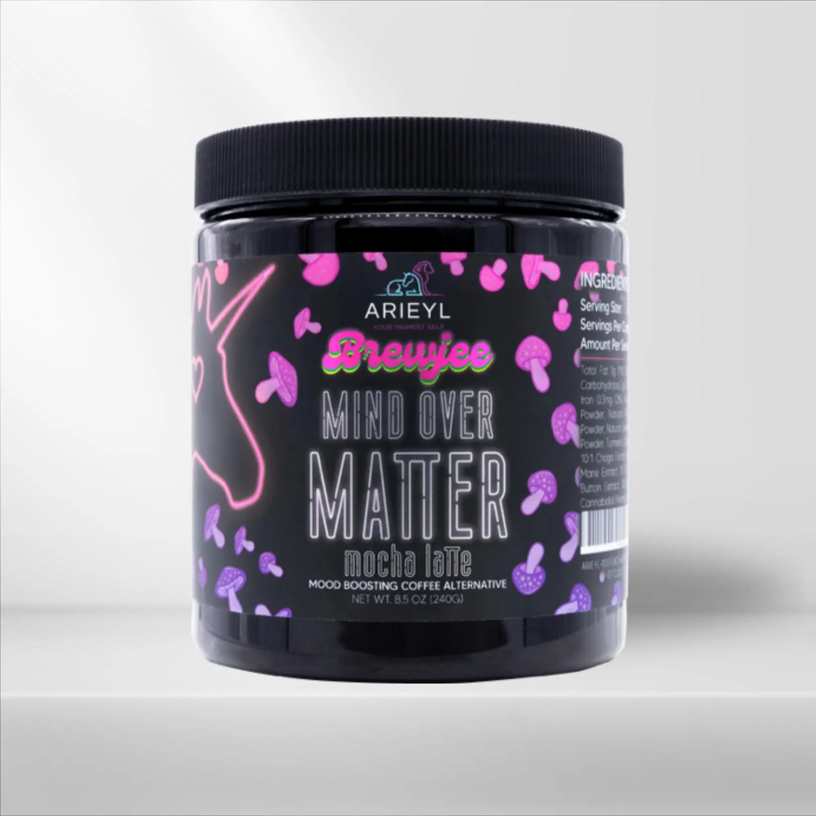 Arieyl's Brewjee- Mind Over Matter Mushroom Drink Powder- Mocha Latte Flavor