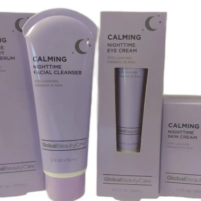 Global Beauty Care 4 Pc Calming Nighttime Skin Care Kit with Free Gift Included - Comfort