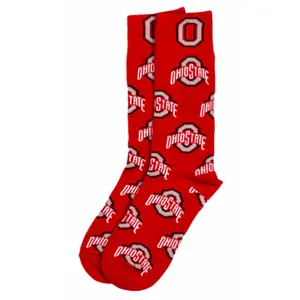 Ohio State Buckeyes Scarlet Dress Socks Athletic Block