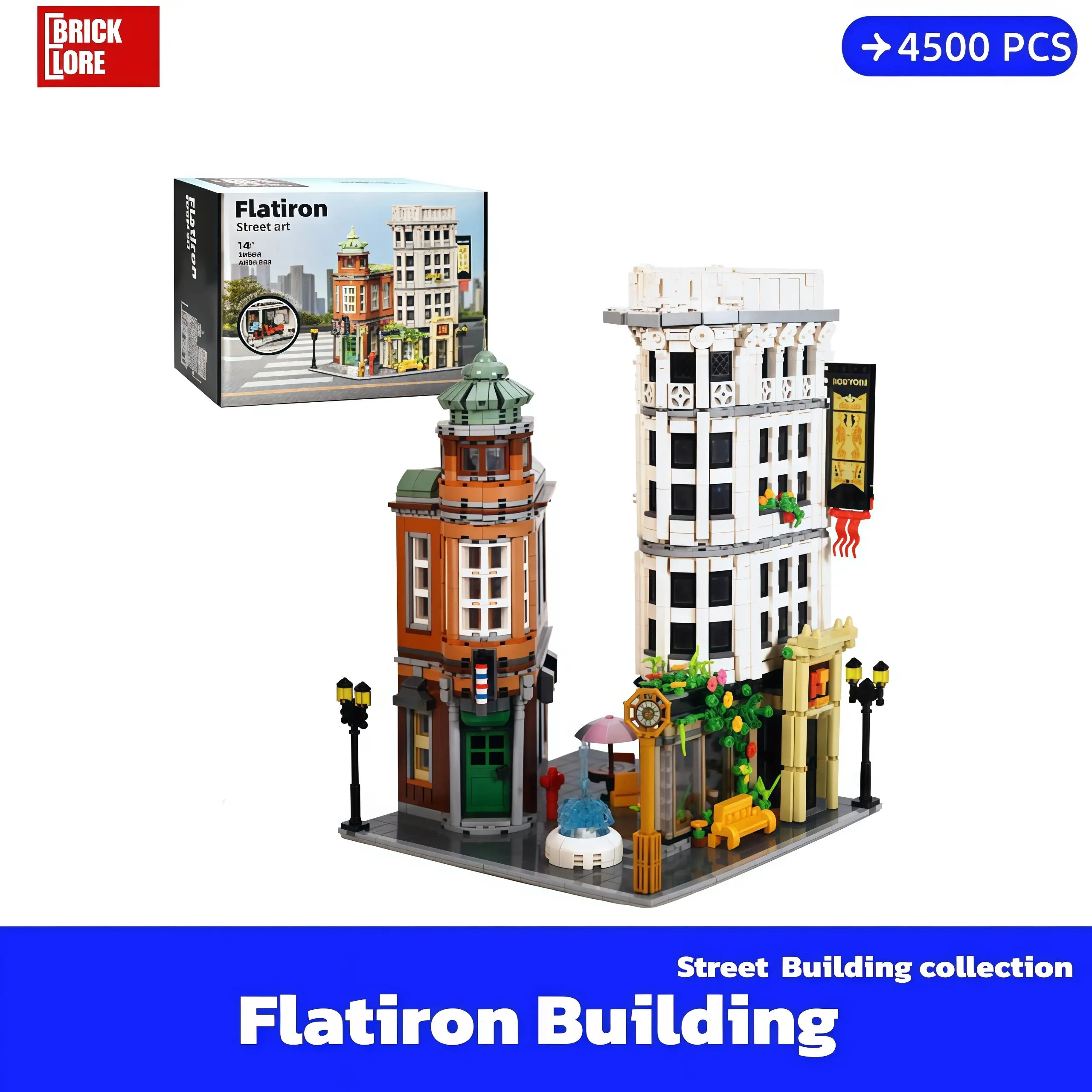 [BrickLORE](SHIP FREE) Flatiron Building Modular Buildings Street building collection 4500 Pieces With GIFT BOX