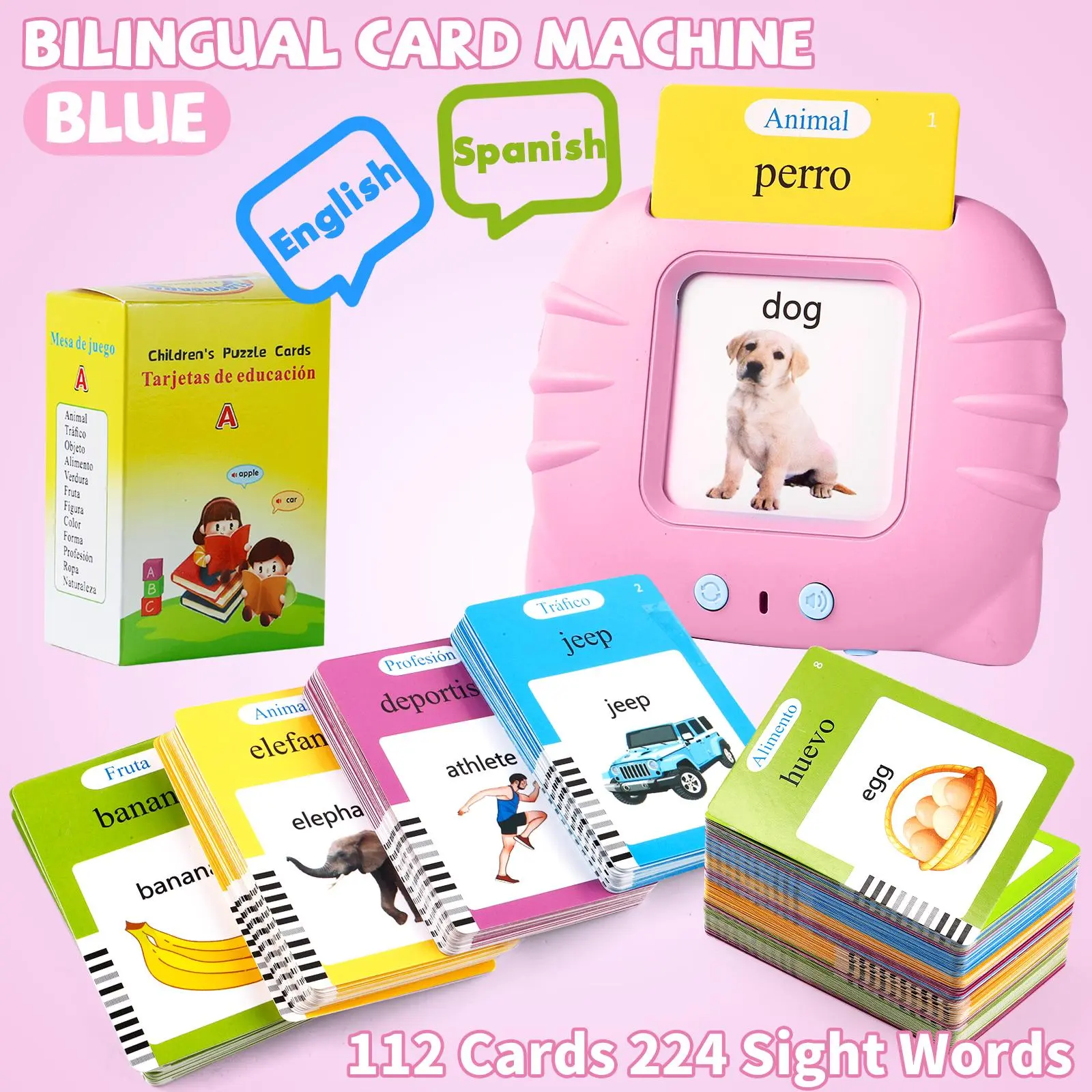 Bilingual English & Spanish (pink Cat)