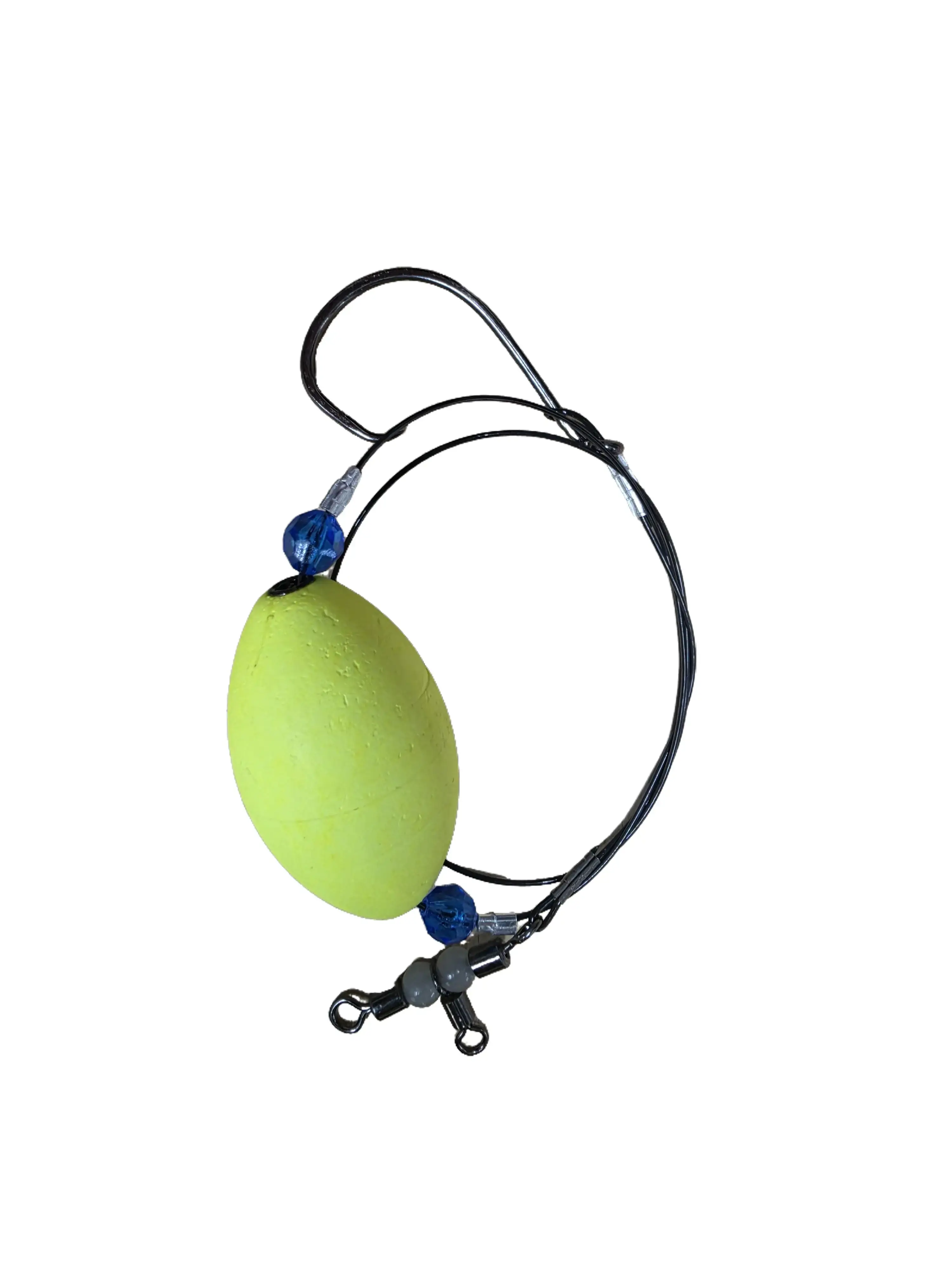 KatDaddyGripz Fat Cat Ready Rig - 85lb Black Mono Leader Line, 10/0 Circle Hook Setup, 2.25" Oval Float Size, Rattling Sound Float for Bottom Fishing Drifting