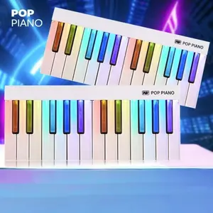 Complimentary Exquisite, High-End Gift！Pop portable automatic intelligent electronic piano music keyboard rainbow piano children beginners adult home Light Drums Digital Guitar Tuning Pegs