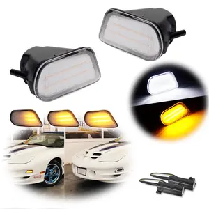 2pcs Sequential Switchback LED Clear Front Corner DRL Signal lamps Light For 1998 1999 2000 2001 2002 Trans Am,Replace OEM 10301404 10301405, GM2520177 GM2521177