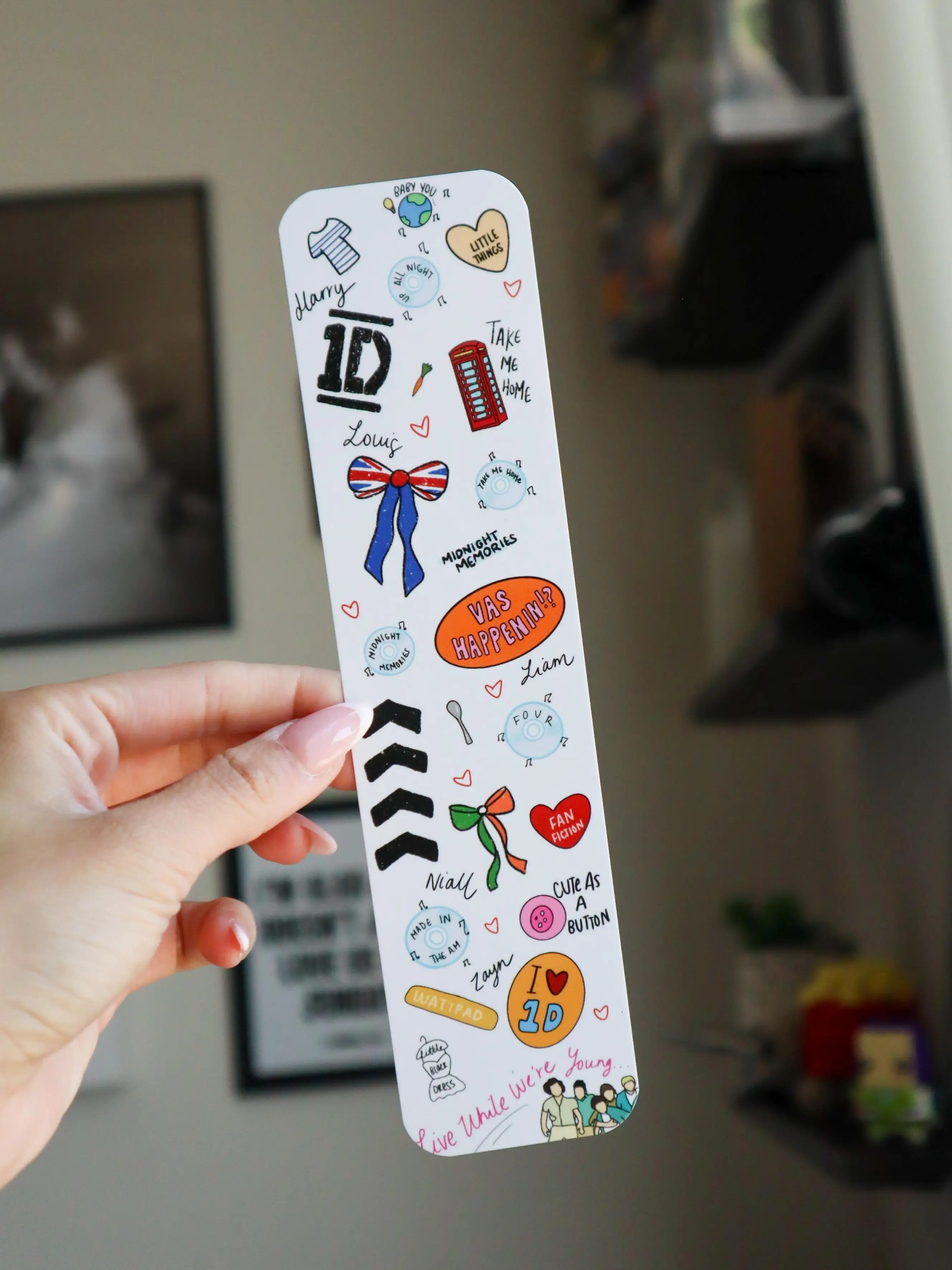 One Direction Inspired BookMark