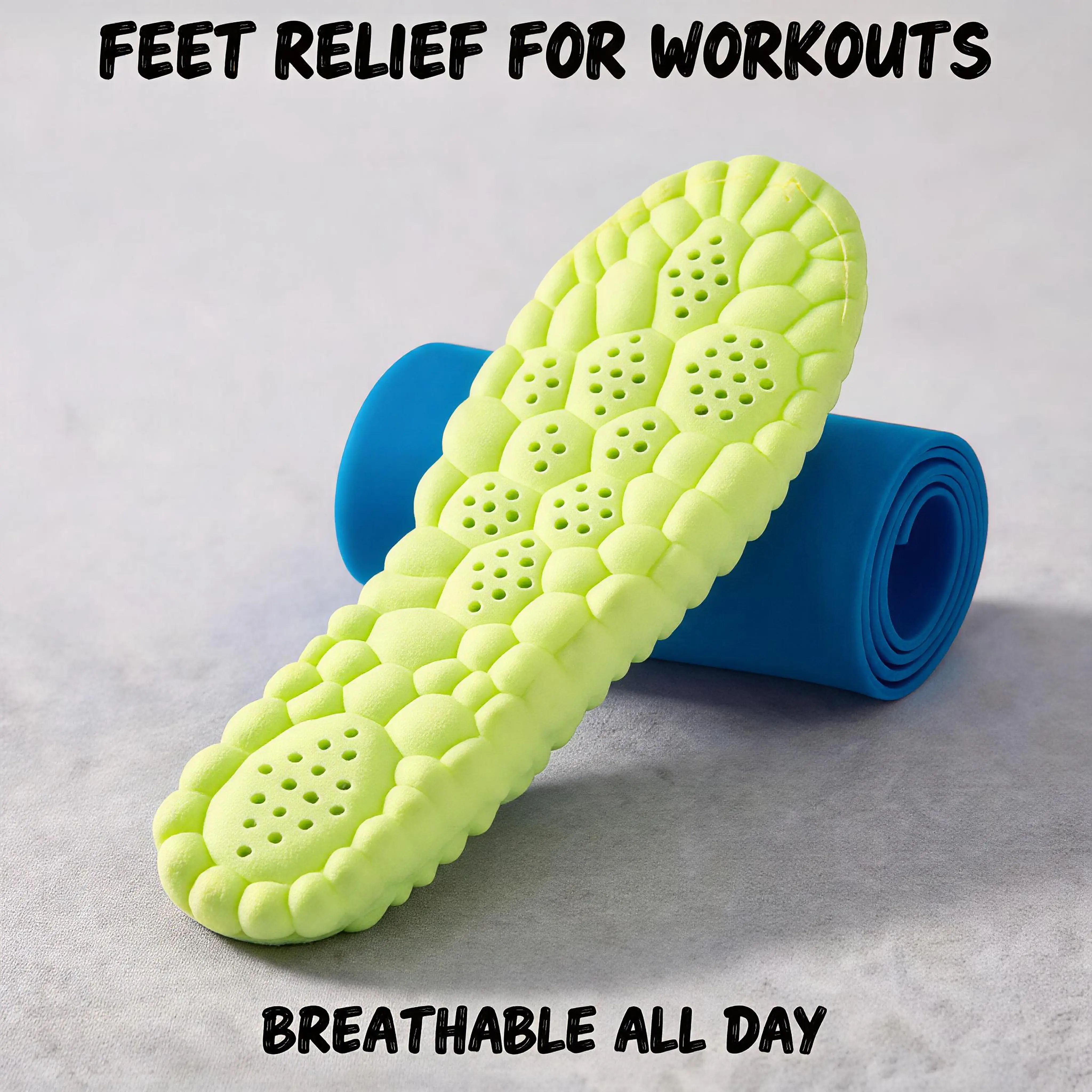 Breathable cushioning insoles with massage bumps, moisture-wicking design, and a top layer of responsive foam.Suitable for volleyball, tennis, and quick stop/change-of-direction sports; protects the ankle while providing shock absorption and comfort.