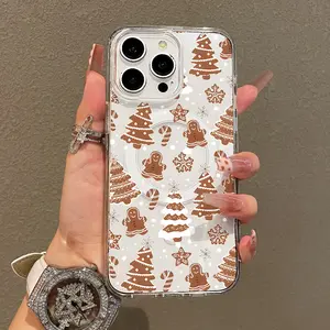 Trendy Magnetic Case for iPhone11/12/13/14/15/16/17/promax, Gingerbread Christmas Ultra Slim, MagSafe Support, Shockproof | Playful & Fun Style
