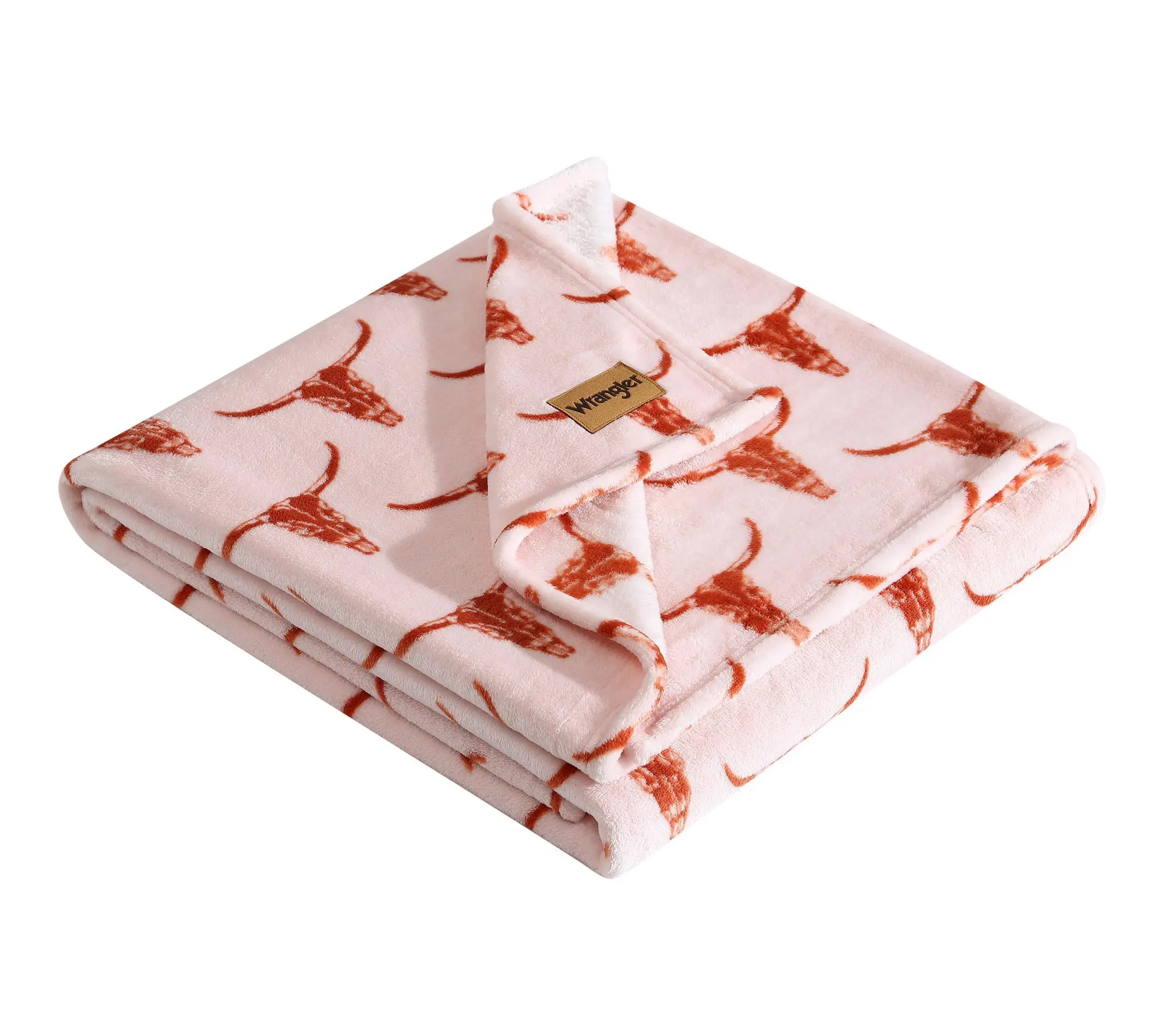 Wrangler Steer Head Peach Ultra Plush Fleece 50"X70" Throw