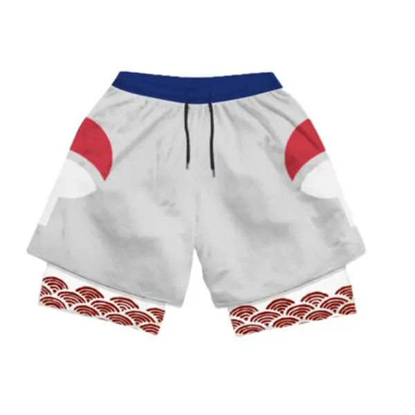 2 in 1 Itachi Quick Dry Short Anime Running Training Performance Shorts Summer Double Layer Beach Pants Fitness Training Pant Sports