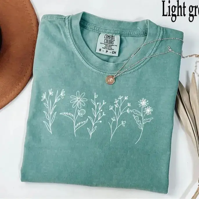 Comfort Colors Flower TShirt, Floral Cottagecore T-Shirt, Botanical Tee, Flower TShirt, Nature T-Shirt, Wildflower Tee