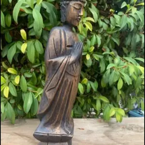 Wooden Standing Buddha 12 inch