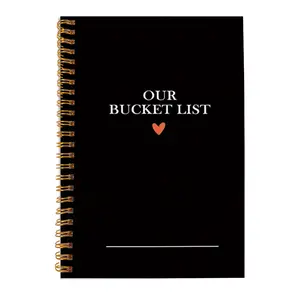 1 black gold couple notebook, Spiral Notebook Journal - a wedding gift with name and date engraving, a 5.5x8.3-inch romantic diary, a couple's wish list planner, an anniversary gift, suitable for collecting intimate souvenirs of common dreams and wishes