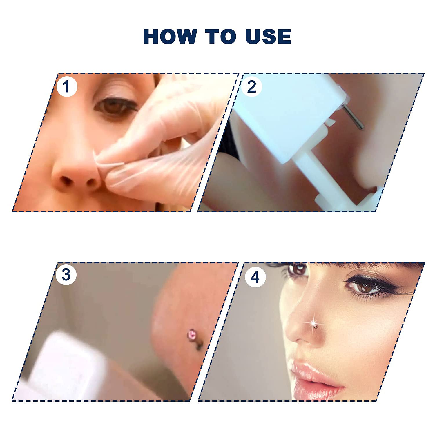 10Pcs Premium 20G Nose Stud Set with Assist Tool, Hypoallergenic 2mm White CZ Nose Jewelry, Elegant Gift for Women