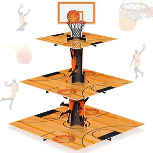 3 Tier Basketball Party Decorations Cupcake Stand Basketball Theme Party Favors Cupcake Holder Sports Theme Cupcake Holder for Teenagers Sports Birthday Party Supplies Decor