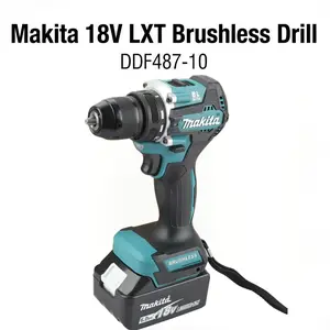 Makita DDF487-10 LXT Brushless Electric Drill, 20 Torque Settings And Independent Drill Mode, Slim Short Body Fits Narrow Spaces, Lightweight Structure For Long Time Operation In Home Renovation And Workshop Maintenance